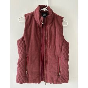 Lemon Tart Vest Women's Small Burgundy Skyros Wool Quilted Winter Gorpcore